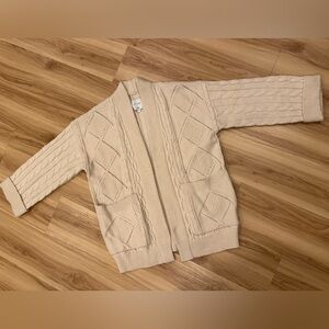 Gentle Fawn cream cable-knit open cardigan, size XS